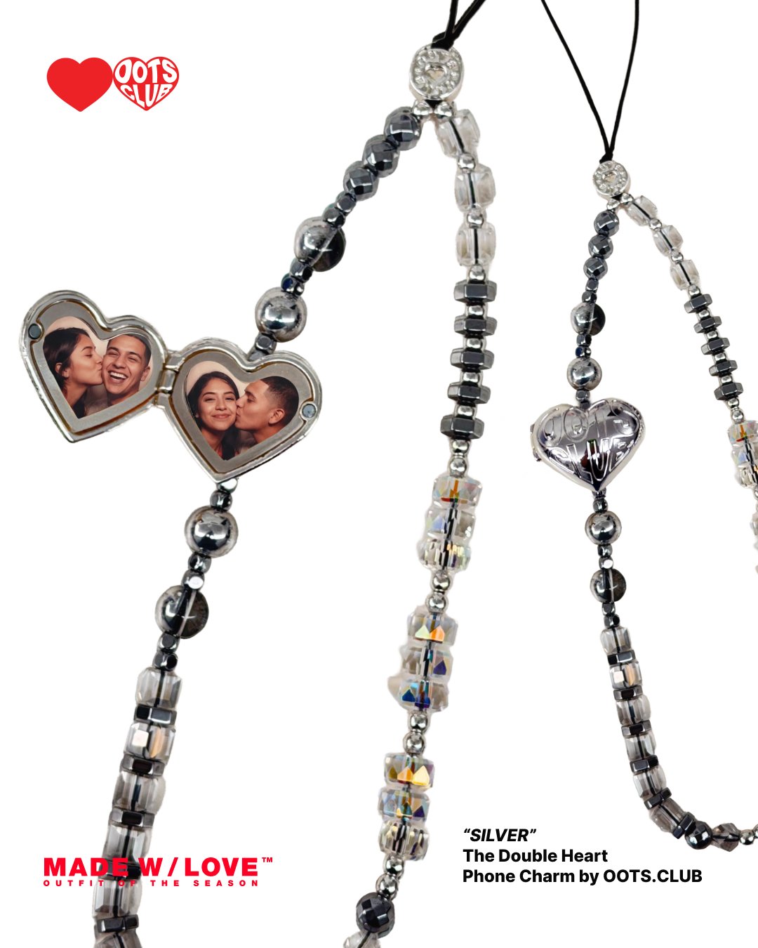 Double Heart Phone Charm Collection by OOTS.CLUB