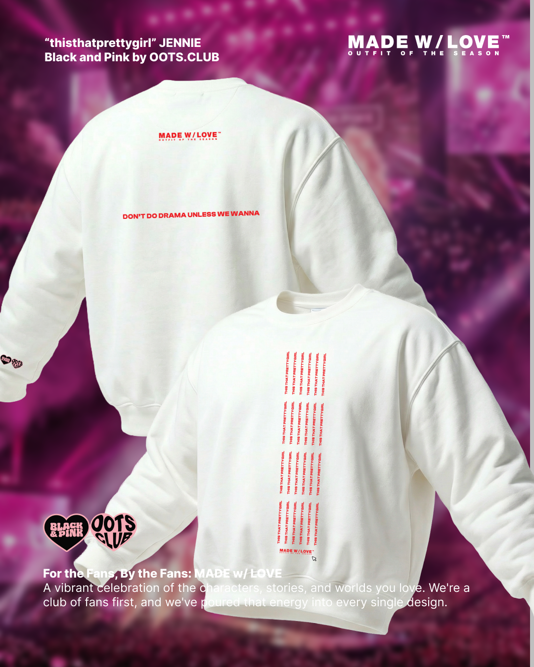 "ThisThatPrettyGirl" | Crewneck | BLACK&PINK - BLACK&PINK Collection by OOTS.CLUB