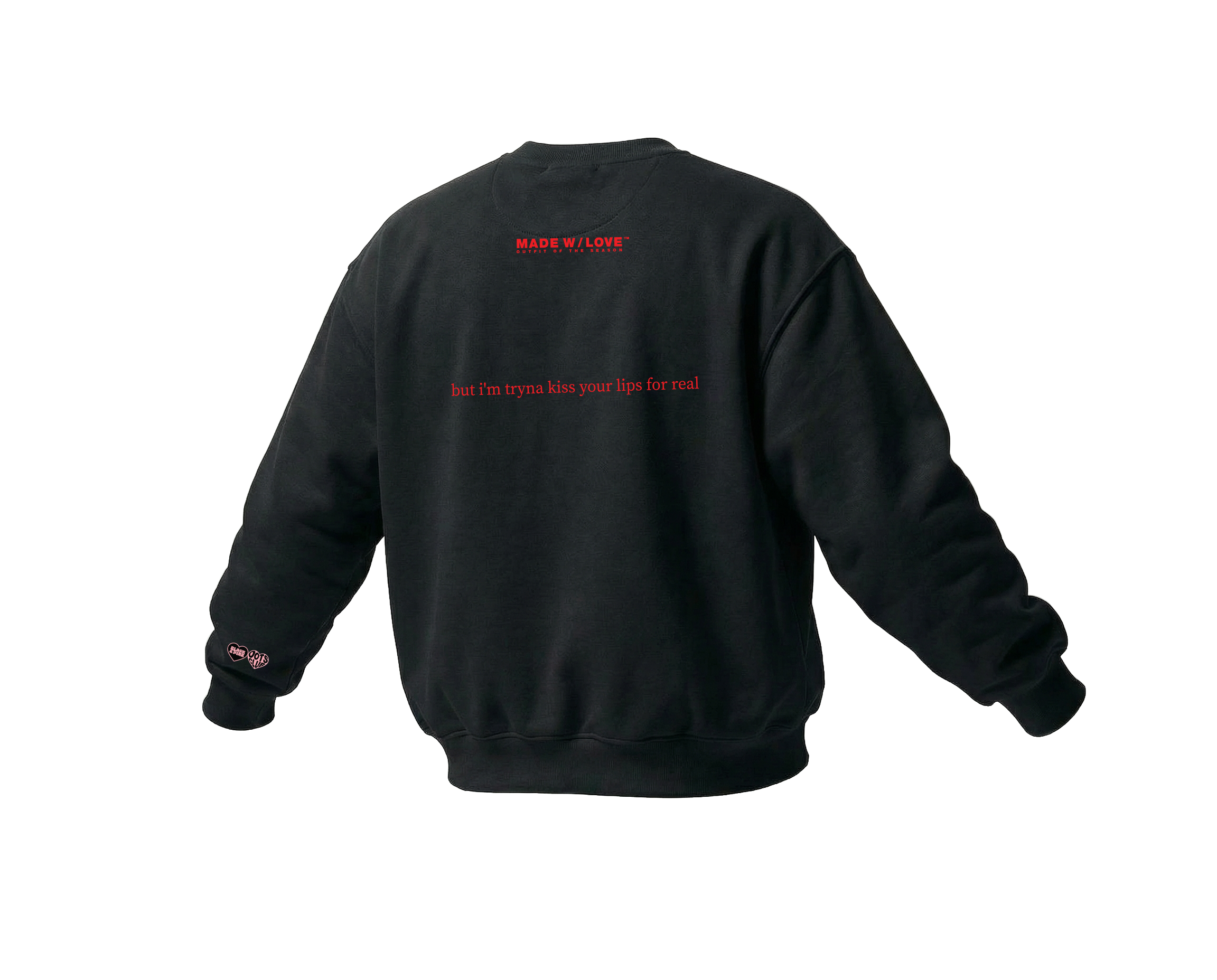 "KissyFaceKissyFace" | Crewneck | BLACK&PINK Collection by OOTS.CLUB