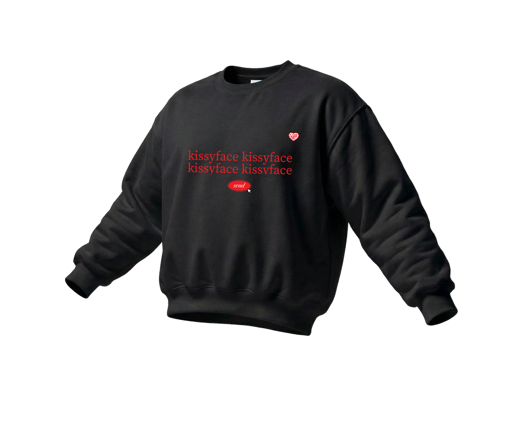 "KissyFaceKissyFace" | Crewneck | BLACK&PINK Collection by OOTS.CLUB