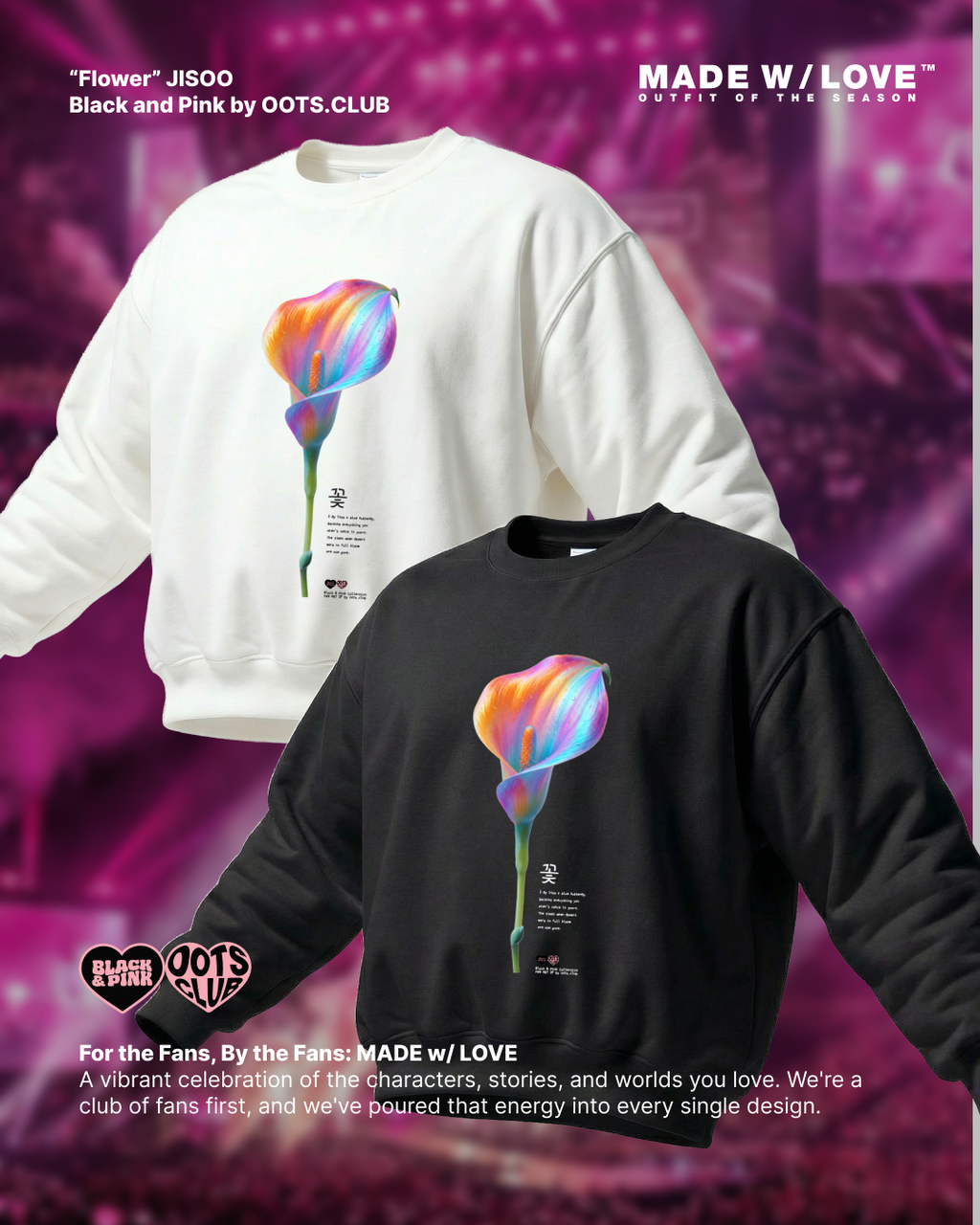 "Flower" | Crewneck | BLACK&PINK Collection by OOTS.CLUB