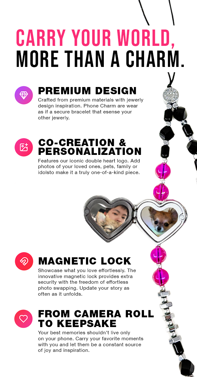 The Double Heart Phone Charm by OOTS.CLUB