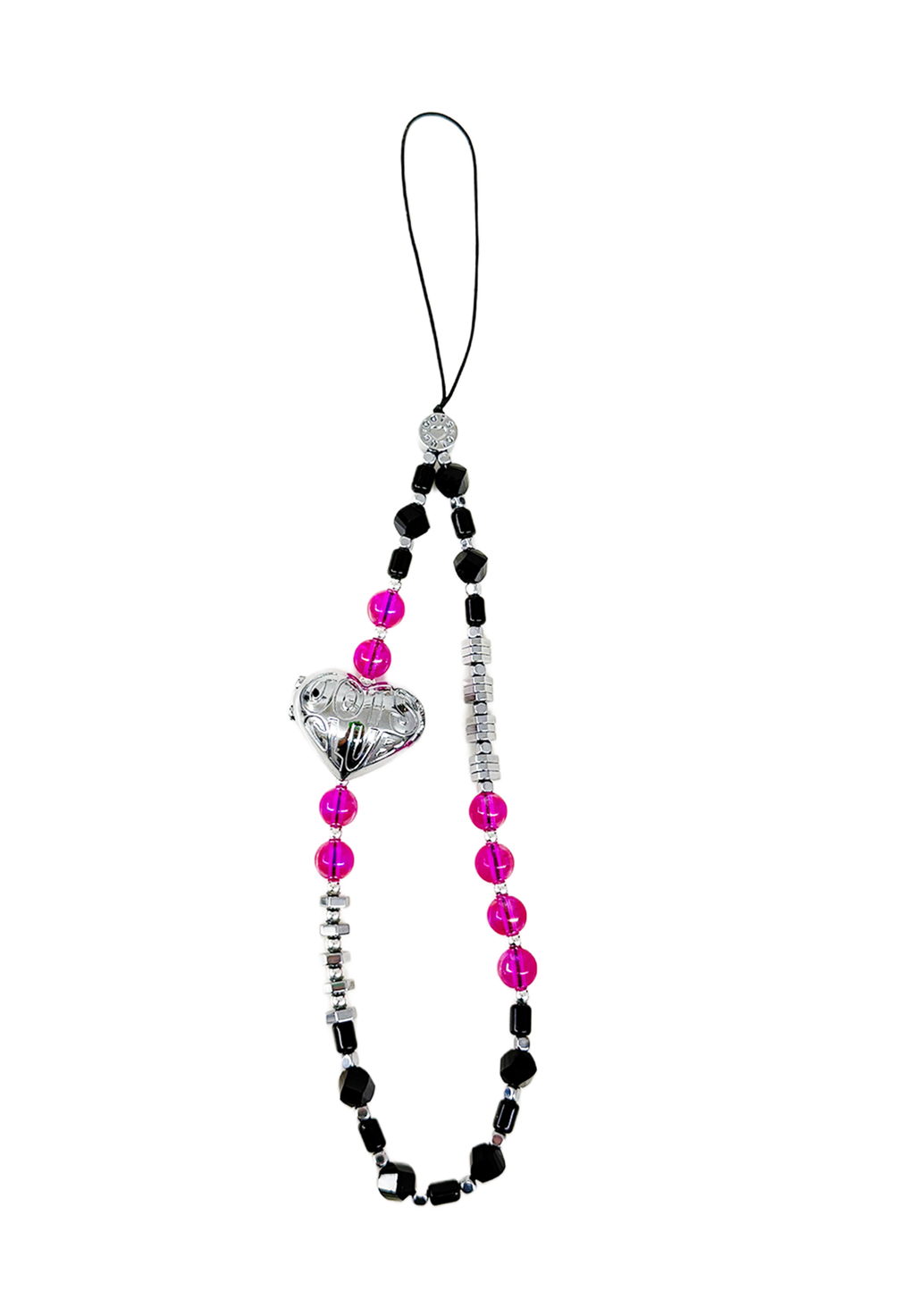 BLACK&PINK - The Double Heart Phone Charm by OOTS.CLUB