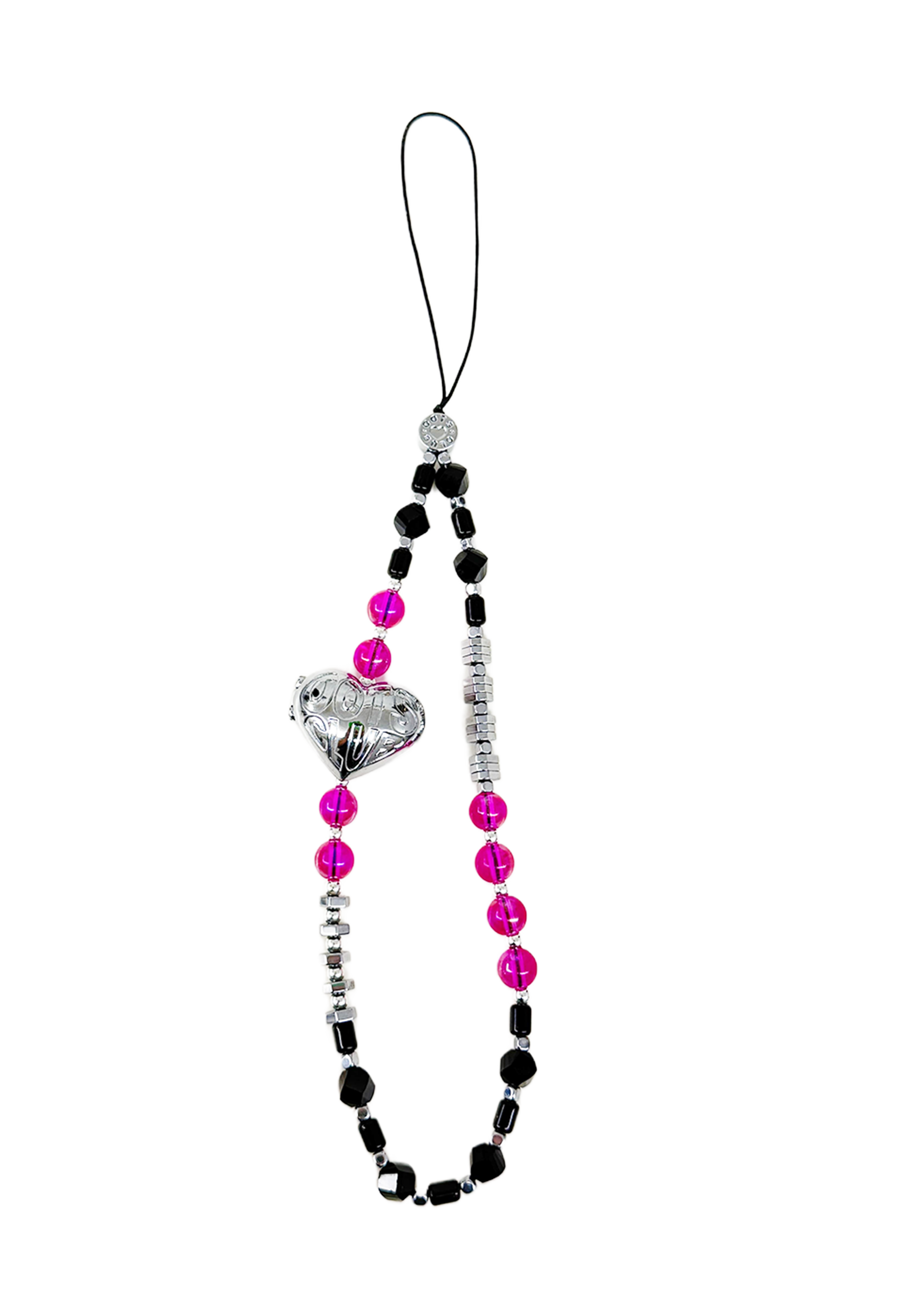 BLACK&PINK - The Double Heart Phone Charm by OOTS.CLUB