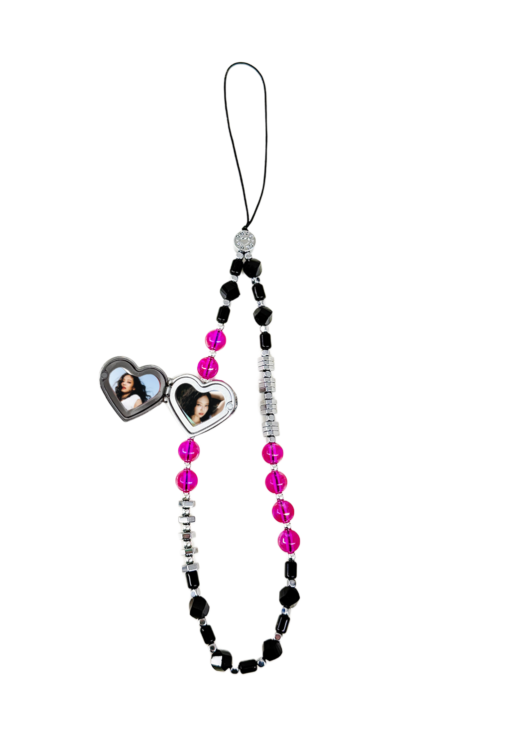 BLACK&PINK - The Double Heart Phone Charm by OOTS.CLUB