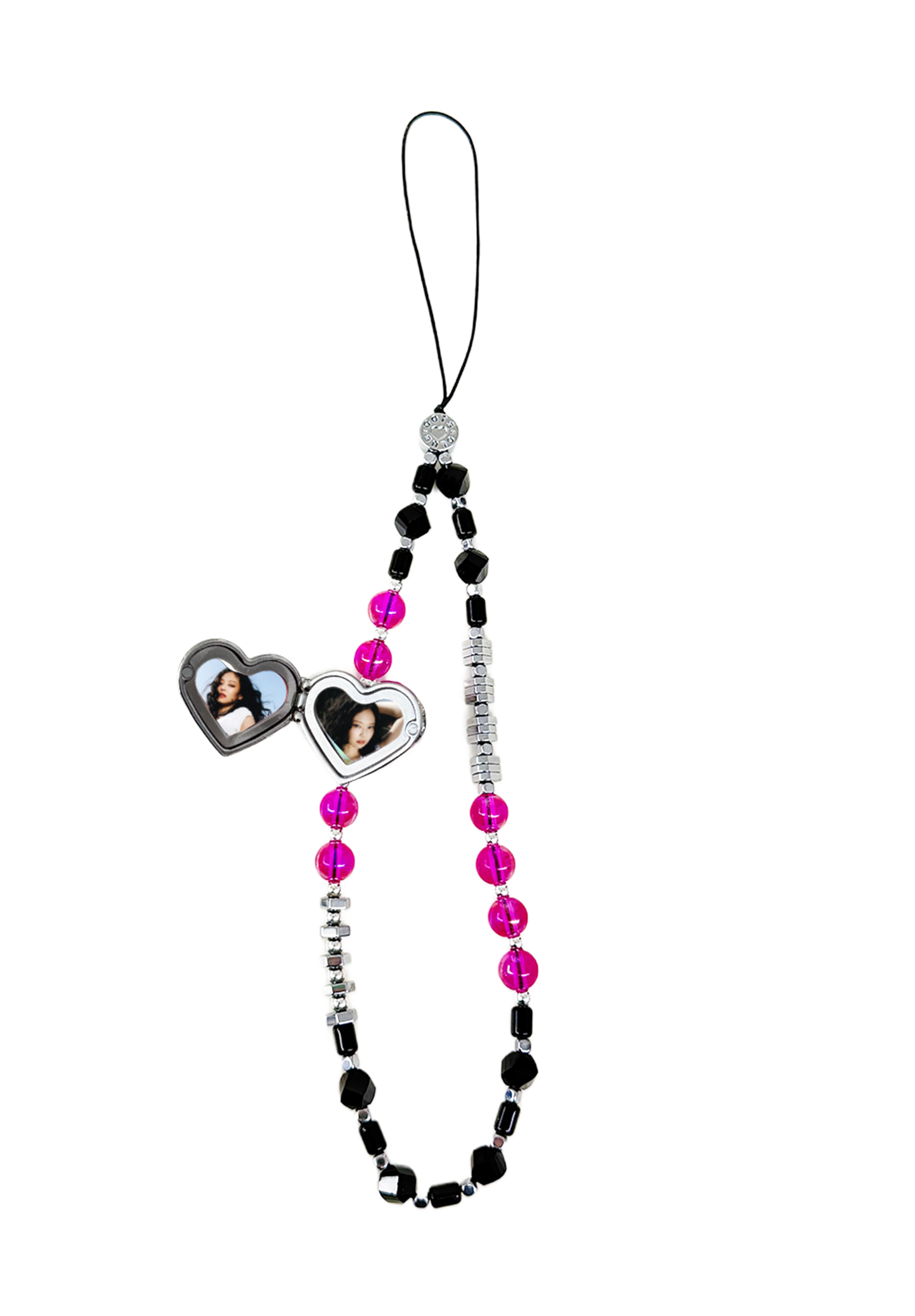 BLACK&PINK - The Double Heart Phone Charm by OOTS.CLUB