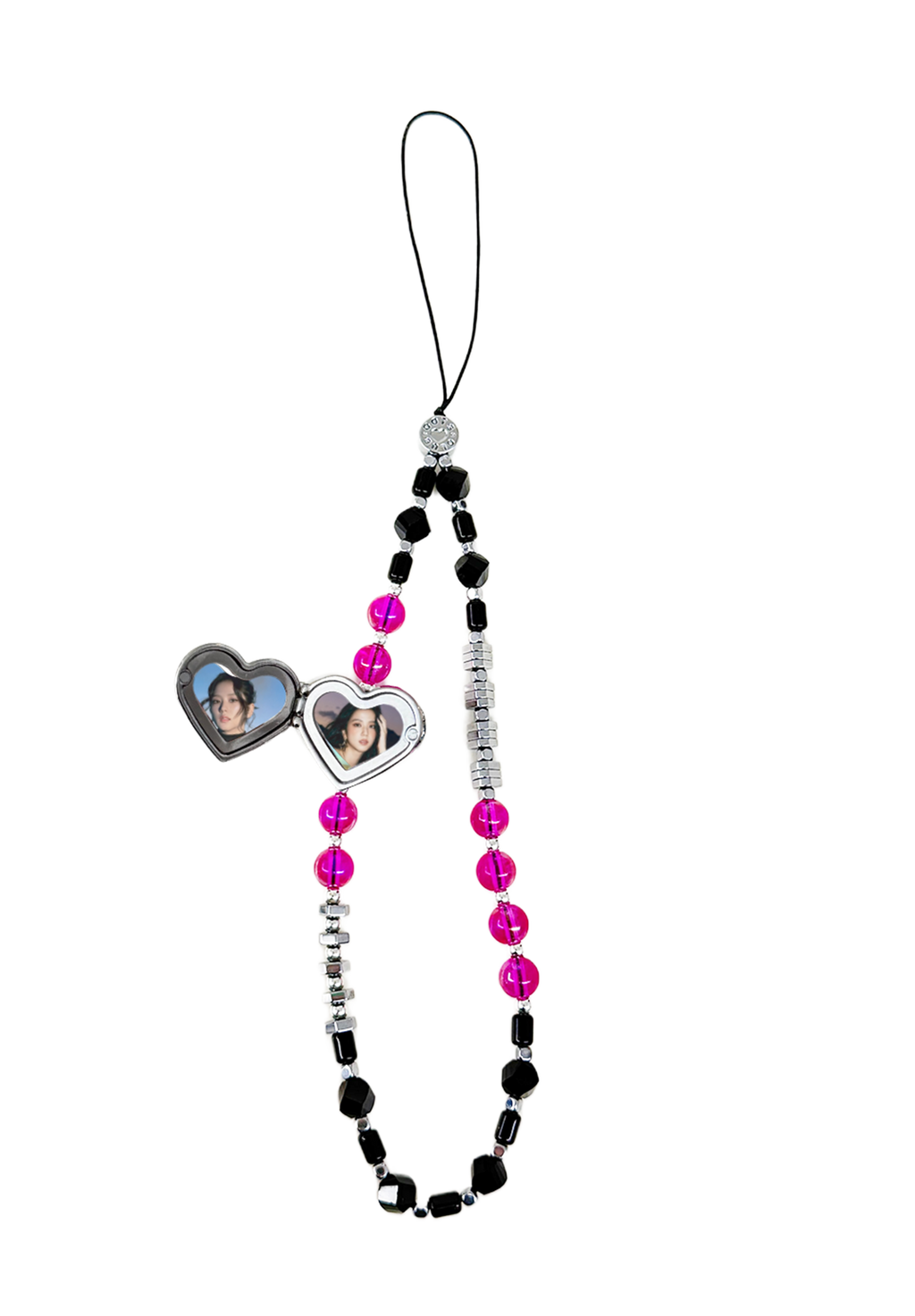BLACK&PINK - The Double Heart Phone Charm by OOTS.CLUB