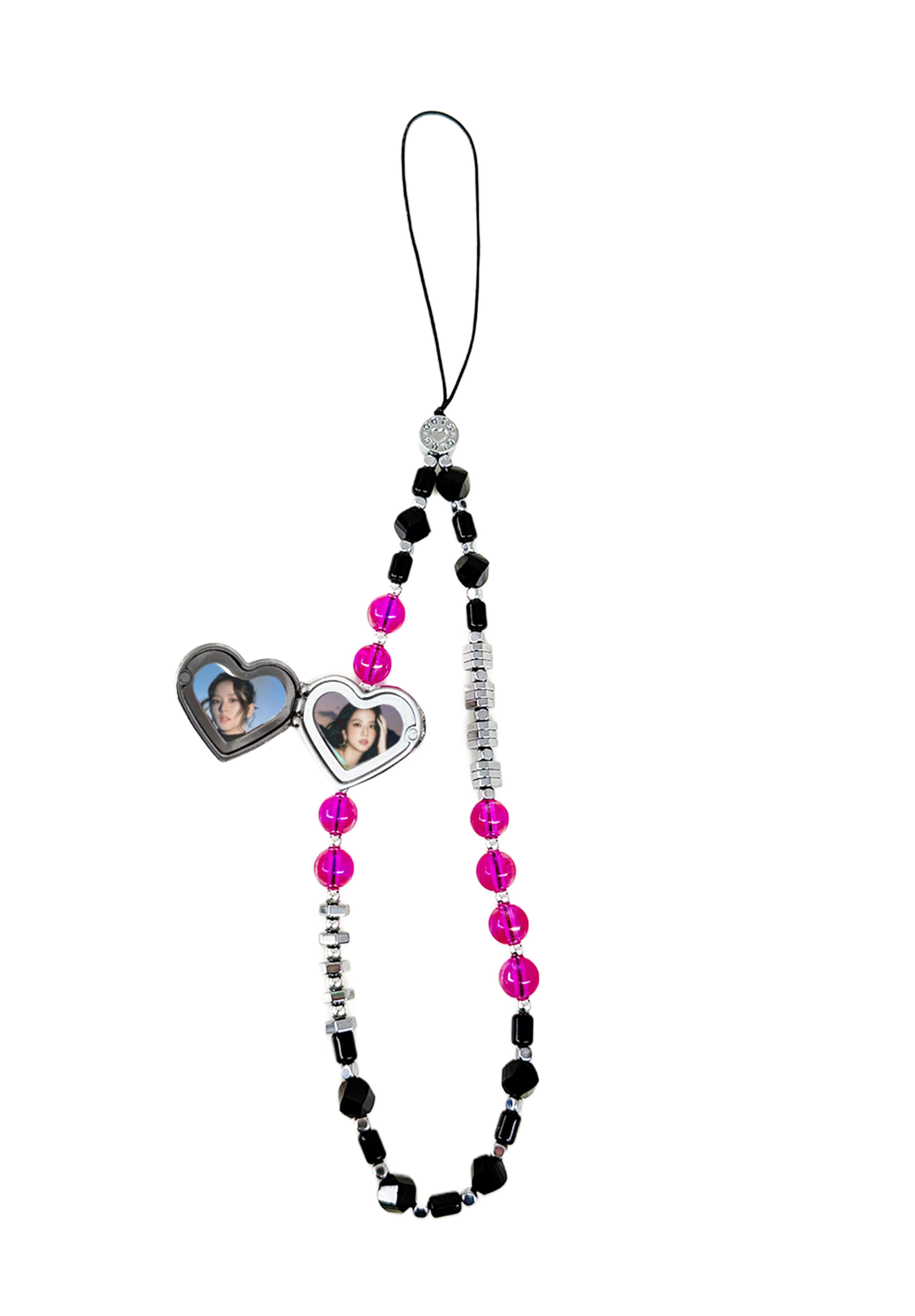 BLACK&PINK - The Double Heart Phone Charm by OOTS.CLUB