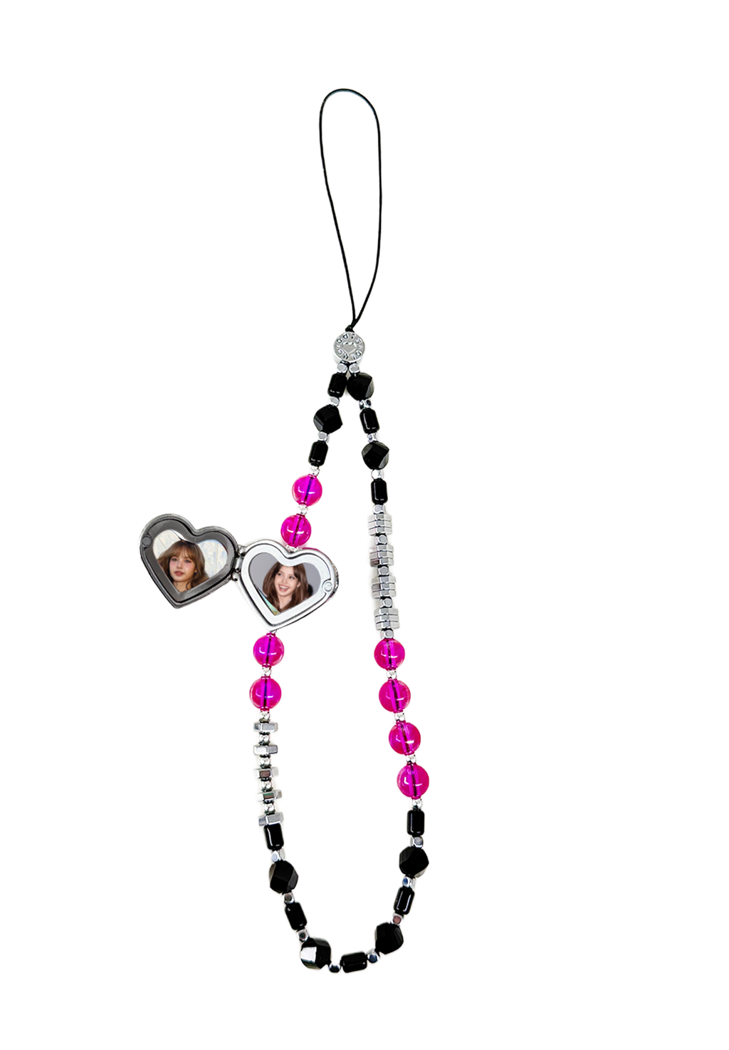 BLACK&PINK - The Double Heart Phone Charm by OOTS.CLUB