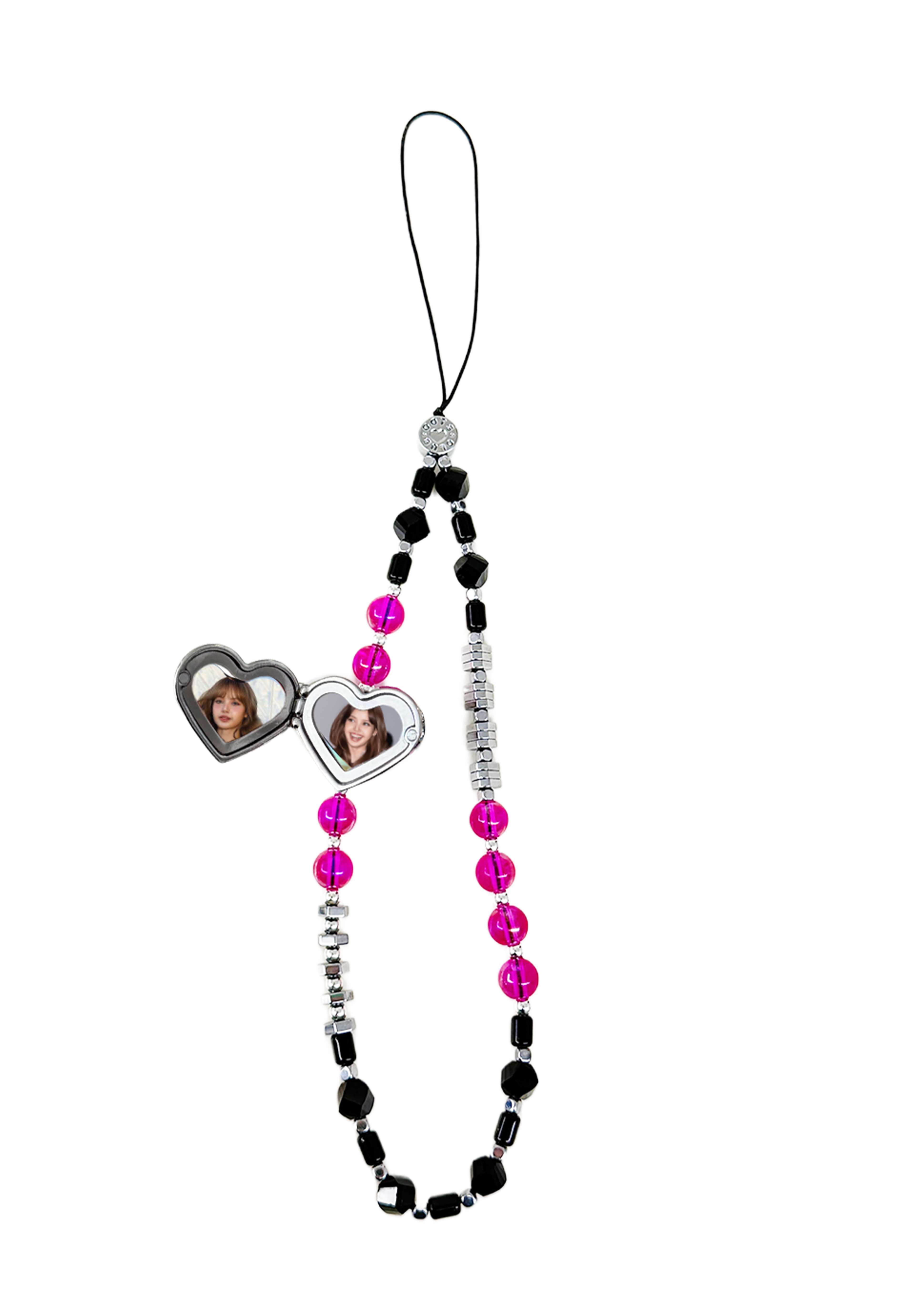 BLACK&PINK - The Double Heart Phone Charm by OOTS.CLUB