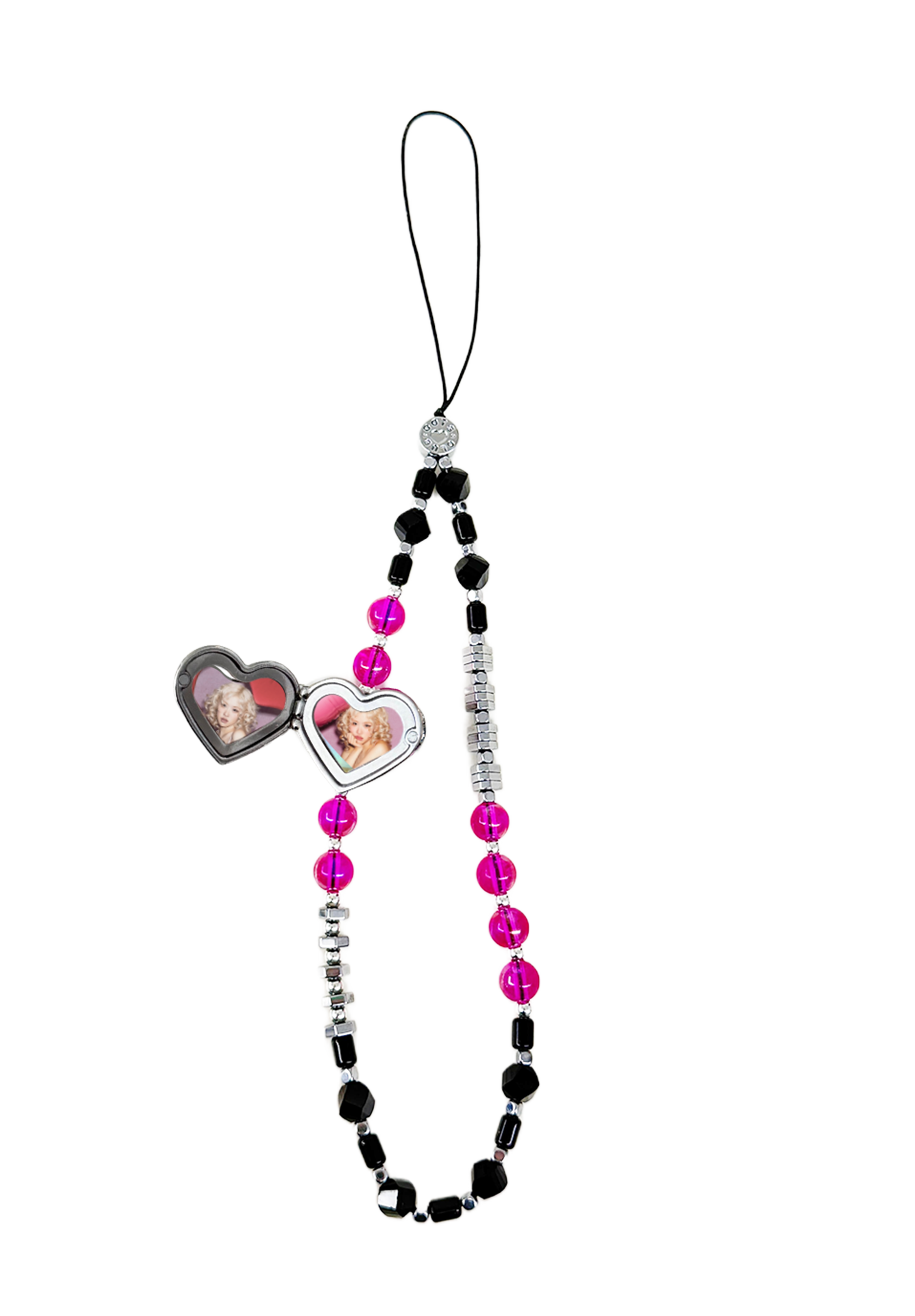 BLACK&PINK - The Double Heart Phone Charm by OOTS.CLUB